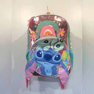 Disney Lilo And Stitch Backpack Holographic‎ Irredescent 17" Backpack New